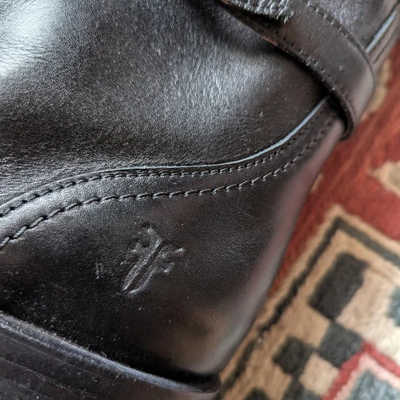 Frye Dorado Black Leather Riding Boots - 7 - Picture 6 of 9